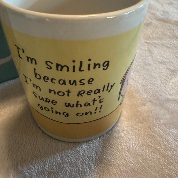 Leanin' Tree Vintage Coffee Mug Funny Smiling Face office humor Novelty in box - Picture 3 of 7